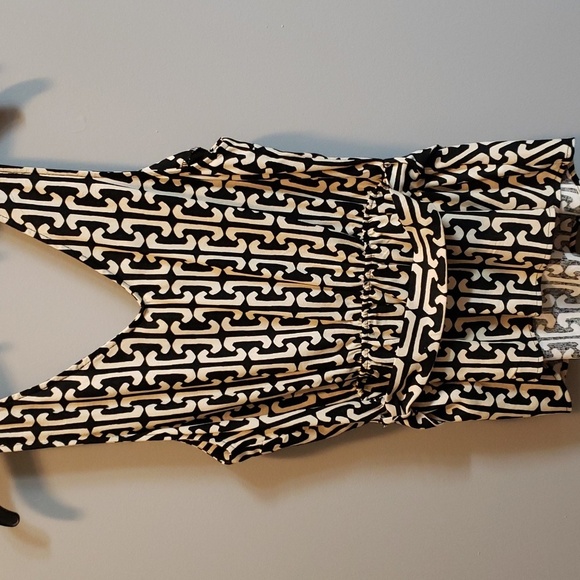 Monteau NWT Geometric Design Belted Linen Blend Top - Picture 5 of 7